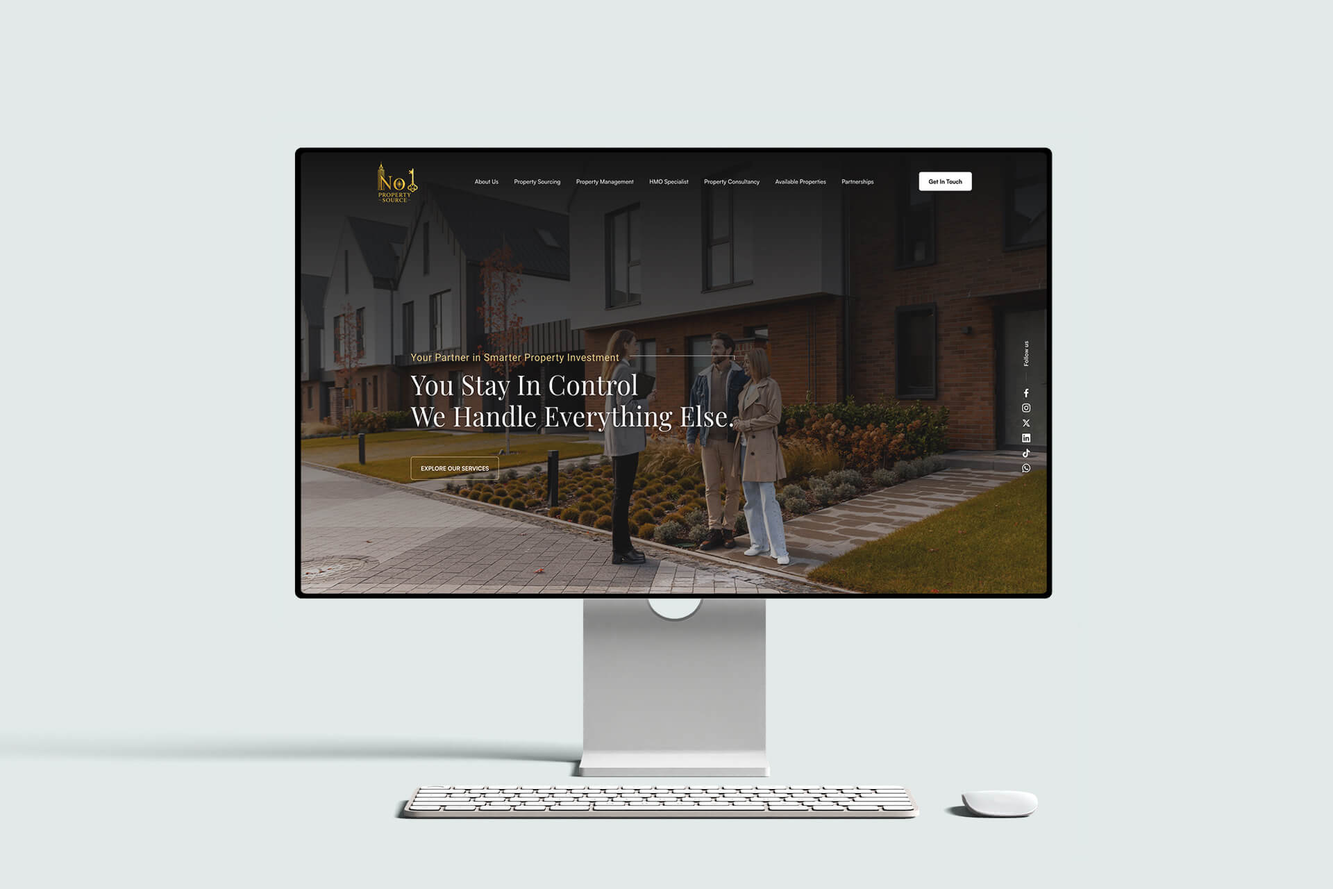 No 1 Property Source homepage on a desktop screen, You Stay In Control, website designed by Seven Branded